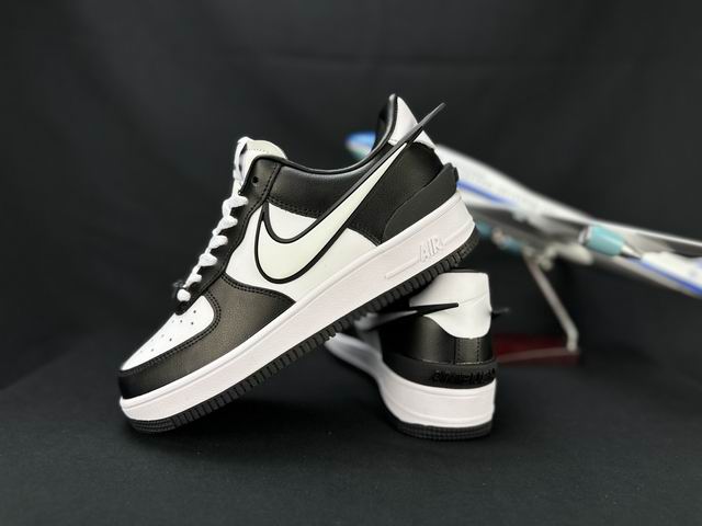 Cheap Nike Air Force 1 White Black Big Swoosh Shoes Men and Women-13